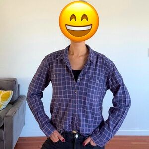 PACSUN flannel (blue/maroon/white)